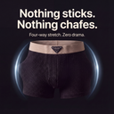 Cloud Luxe Boxers four-way stretch infographic